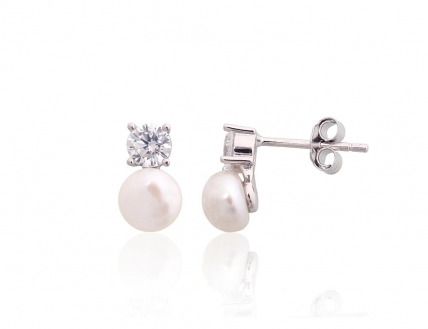Silver stud earrings. Photo Nr. 1