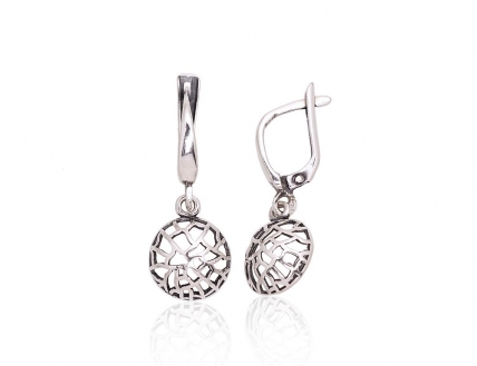 Silver earrings with english lock. Photo Nr. 1