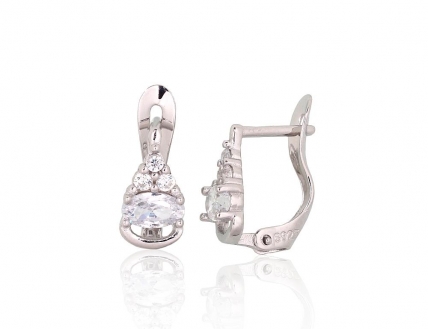 Silver earrings with english lock. Photo Nr. 1