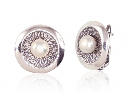 Silver earrings with english lock. Photo Nr. 1