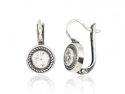 Silver earrings with english lock. Photo Nr. 1