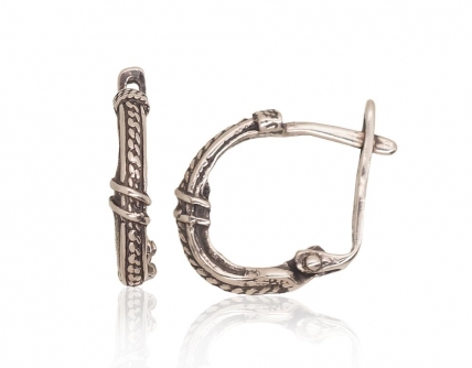 Silver earrings with english lock. Photo Nr. 1