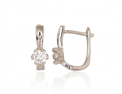 Silver earrings with english lock. Photo Nr. 1