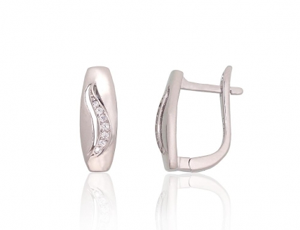 Silver earrings with english lock. Photo Nr. 1