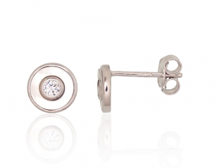Silver stud earrings. Photo Nr. 1