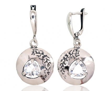 Silver earrings with english lock. Photo Nr. 1