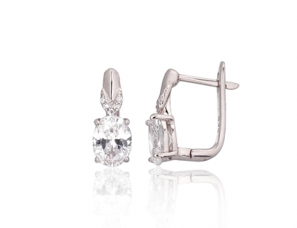 Silver earrings with english lock. Photo Nr. 1
