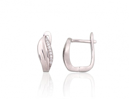 Silver earrings with english lock. Photo Nr. 1