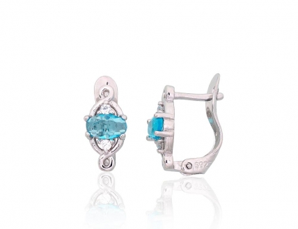 Silver earrings with english lock. Photo Nr. 1