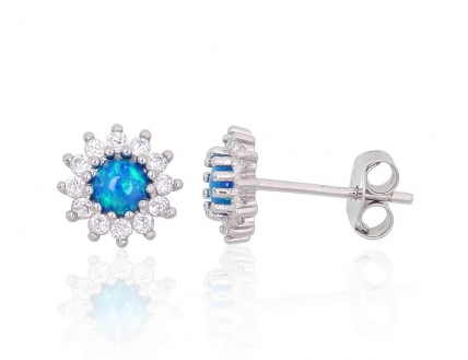 Silver stud earrings. Photo Nr. 1