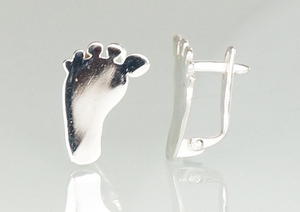 Silver earrings with english lock. Photo Nr. 1