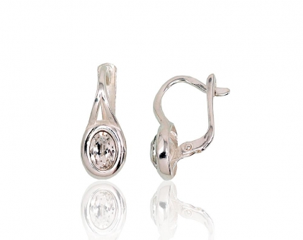 Silver earrings with english lock. Photo Nr. 1