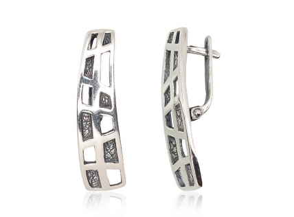 Silver earrings with english lock. Photo Nr. 1