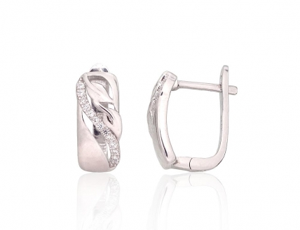 Silver earrings with english lock. Photo Nr. 1
