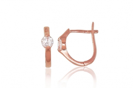 Gold earrings with english lock. Photo Nr. 1