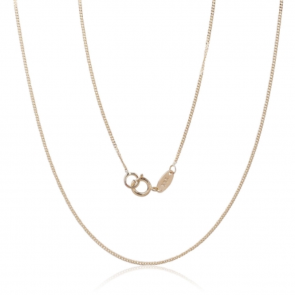 Gold chain Curb 0.9 mm, diamond cut. Photo Nr. 1