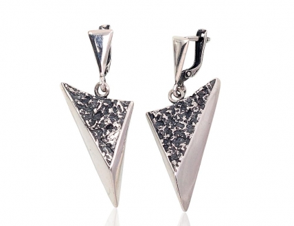 Silver earrings with english lock. Photo Nr. 1