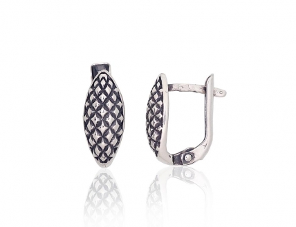 Silver earrings with english lock. Photo Nr. 1