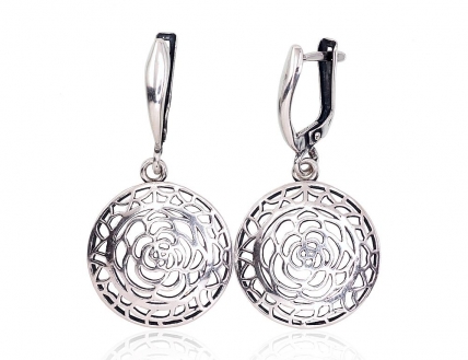Silver earrings with english lock. Photo Nr. 1
