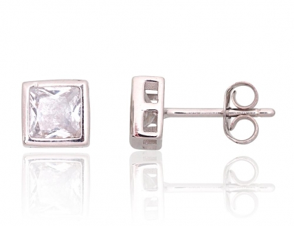 Silver stud earrings. Photo Nr. 1