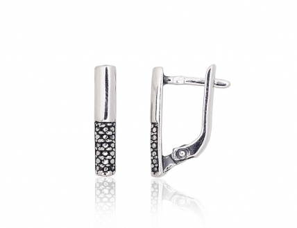 Silver earrings with english lock. Photo Nr. 1
