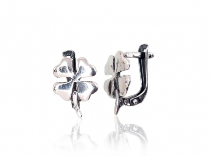 Silver earrings with english lock. Photo Nr. 1