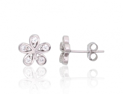 Silver stud earrings. Photo Nr. 1