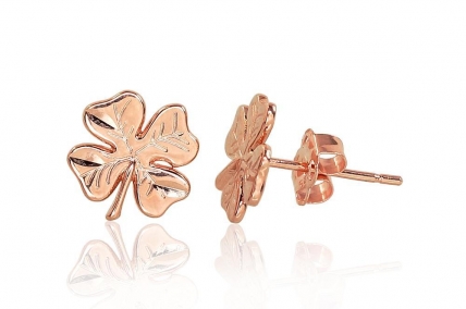 Gold classic studs earrings. Photo Nr. 1