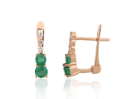 Gold earrings with english lock. Photo Nr. 1