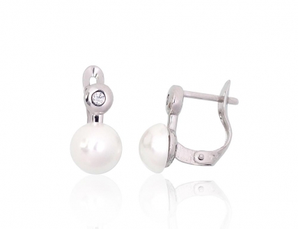 Silver earrings with english lock. Photo Nr. 1