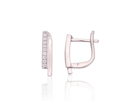Silver earrings with english lock. Photo Nr. 1