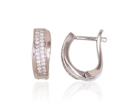 Silver earrings with english lock. Photo Nr. 1