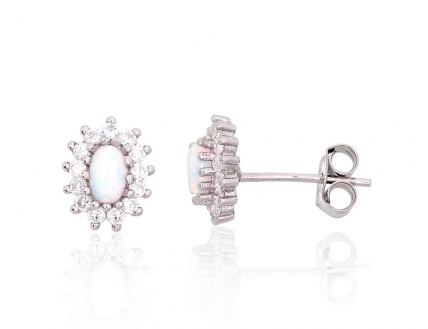 Silver stud earrings. Photo Nr. 1