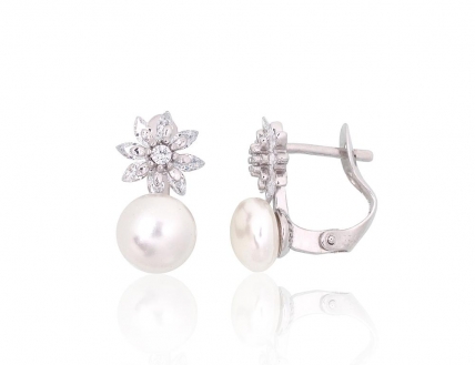 Silver earrings with english lock. Photo Nr. 1