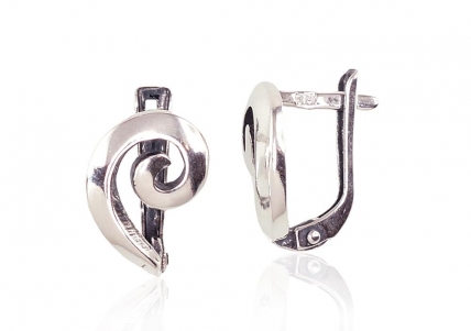 Silver earrings with english lock. Photo Nr. 1