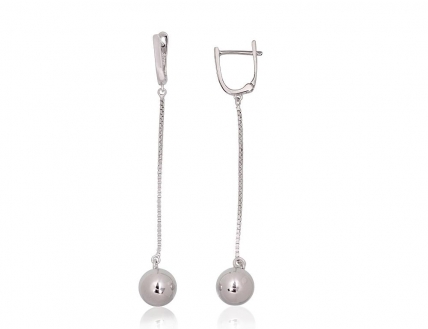 Silver earrings with english lock. Photo Nr. 1