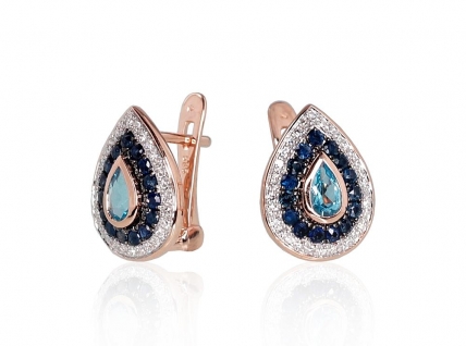 Gold earrings with english lock. Photo Nr. 2