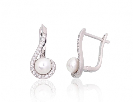 Silver earrings with english lock. Photo Nr. 1
