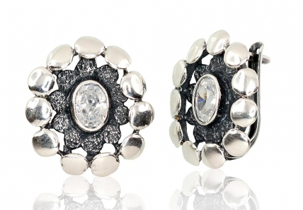 Silver earrings with english lock. Photo Nr. 1