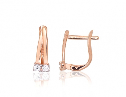 Gold earrings with english lock. Photo Nr. 1