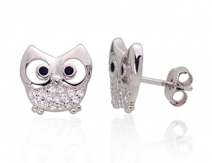 Silver stud earrings. Photo Nr. 1