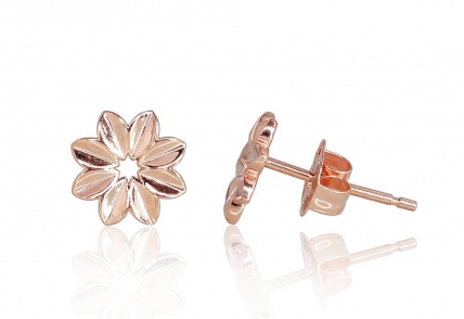 Gold classic studs earrings. Photo Nr. 1
