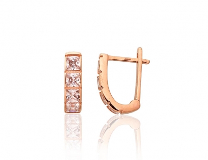 Gold earrings with english lock. Photo Nr. 1