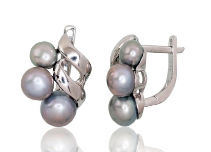 Silver earrings with english lock. Photo Nr. 1