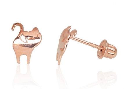 Gold screw studs earrings. Photo Nr. 1