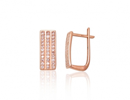 Gold earrings with english lock. Photo Nr. 1
