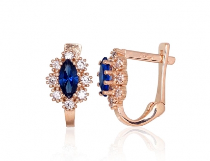 Gold earrings with english lock. Photo Nr. 1