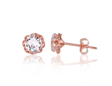Gold classic studs earrings. Photo Nr. 1