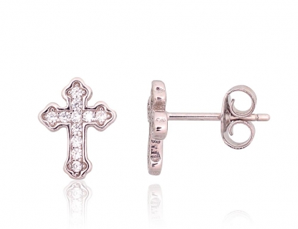 Silver stud earrings. Photo Nr. 1