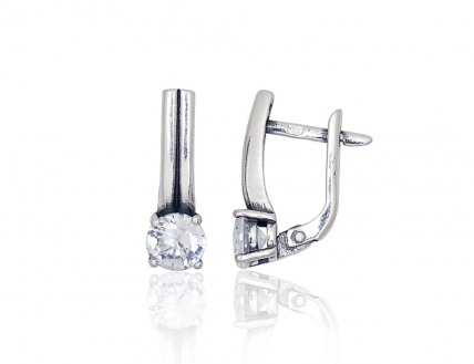 Silver earrings with english lock. Photo Nr. 1